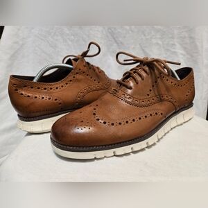 Cole Haan Mens ZeroGrand Wingtip Oxfords C14493  British Tan Sz 9.5 M